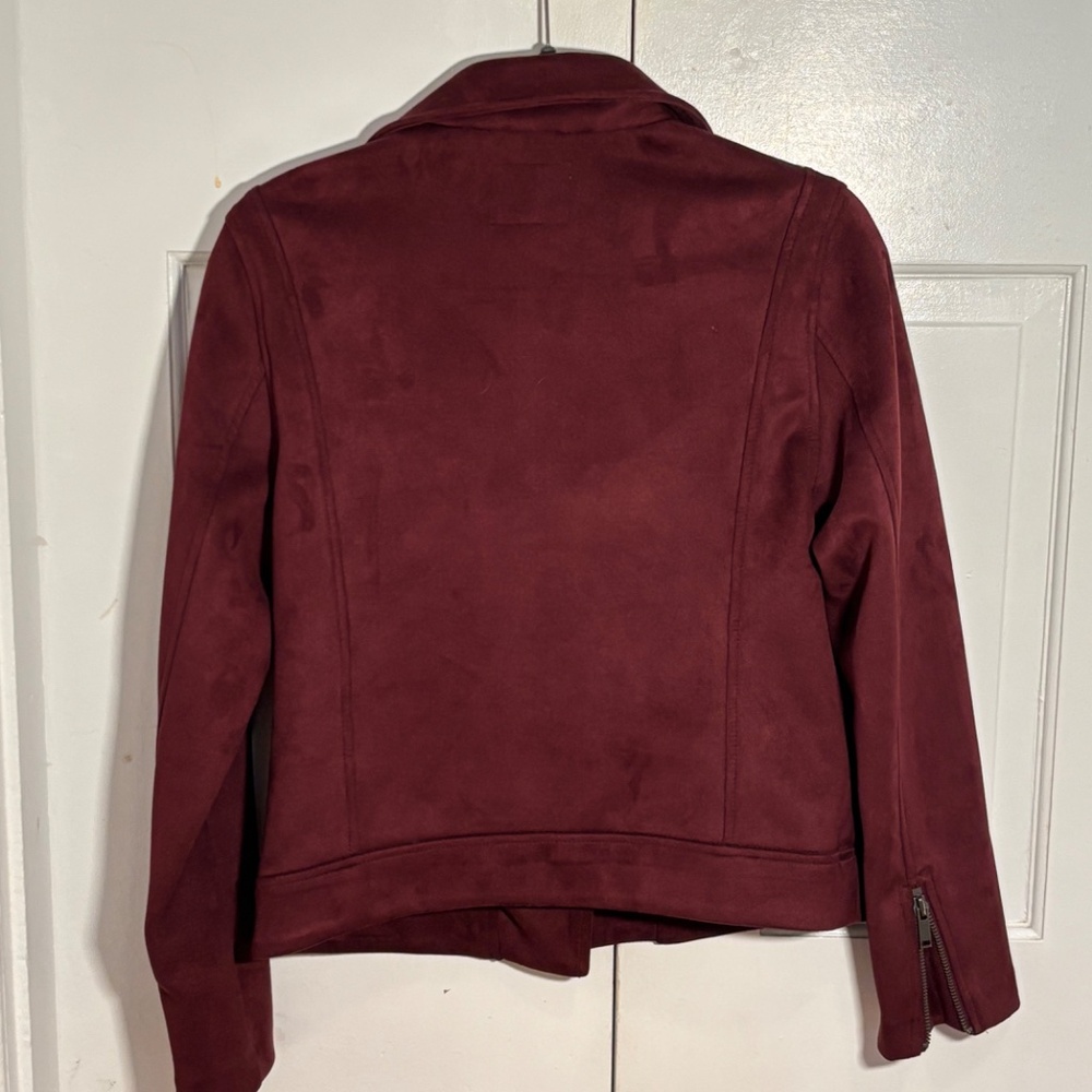 Faux Suede Old Navy Eggplant Moto Jacket S Fall - Picture 3 of 7